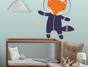 Αλεπουδίτσα αστροναύτης, Παιδικά, Αυτοκόλλητα τοίχου, 35 x 44 εκ.