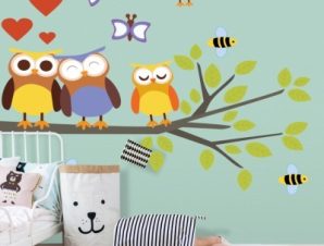 Ερωτευμένες κουκουβάγιες, Παιδικά, Αυτοκόλλητα τοίχου, 136×78 cm (card size)