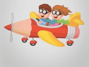 Αεροπλανάκι από μολύβι, Παιδικά, Αυτοκόλλητα τοίχου, 70 x 38 εκ.