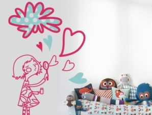 Βubble girl Παιδικά Αυτοκόλλητα τοίχου 80 x 129 εκ.