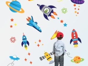 Γη και διαστημόπλοια, Παιδικά, Αυτοκόλλητα τοίχου, Small 93×90 cm