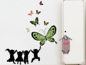 Πεταλούδες ταξιδεύουν Παιδικά Αυτοκόλλητα τοίχου 50 x 60 εκ.