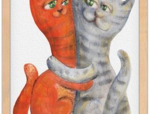 Γάτες ζευγάρι, Παιδικά, Πίνακες σε καμβά, 20 x 30 εκ.