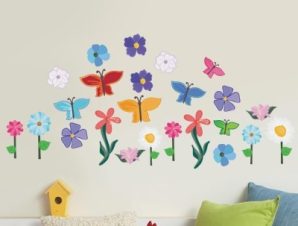 Λουλόυδια & πεταλούδες, Παιδικά, Mini Pack αυτοκόλλητα, 100×100 cm
