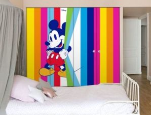 Πολύχρωμος, Μickey Mouse!, Παιδικά, Αυτοκόλλητα ντουλάπας, 100 x 100 εκ.