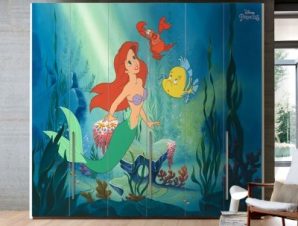 Η Ariel μέσα στη θάλασσα, Princess, Παιδικά, Αυτοκόλλητα ντουλάπας, 100 x 100 εκ.