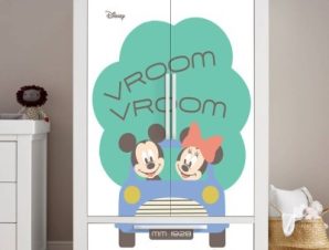 Vroom Vroom, Minnie & Mickey Mouse, Παιδικά, Αυτοκόλλητα ντουλάπας, 100 x 100 εκ.