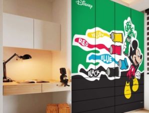 Ο Mickey με χρώματα ζωγραφικής!, Παιδικά, Αυτοκόλλητα ντουλάπας, 100 x 100 εκ.