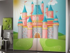 Παραμυθένιο κάστρο Παιδικά Αυτοκόλλητα ντουλάπας 100 x 100 εκ.