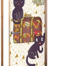 Ταξιδιάρικες γάτες Παιδικά Αυτοκόλλητα πόρτας 60 x 170 εκ.