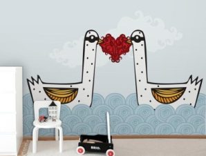 Ερωτευμένοι κύκνοι, Παιδικά, Ταπετσαρίες Τοίχου, 100 x 100 εκ.